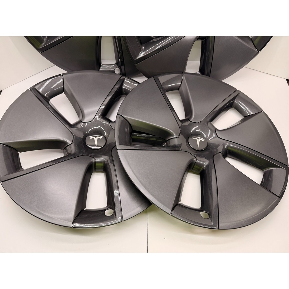 GENUINE Tesla AERO 18" Wheel Hubcap 2017-23 Model 3, w/protective bag, Set of 4 - Picture 3 of 10